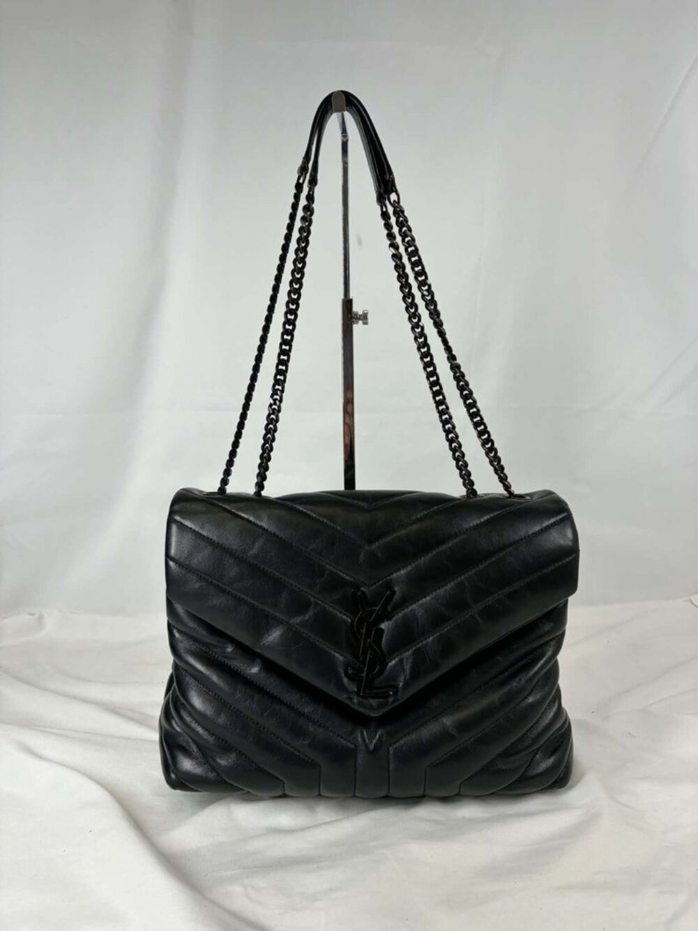 YSL LouLou Medium Black Matelasse Shoulder Bag SPB-EB 369275